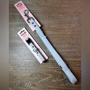 friendli Set of Dog Leash and Collar Snow Grey